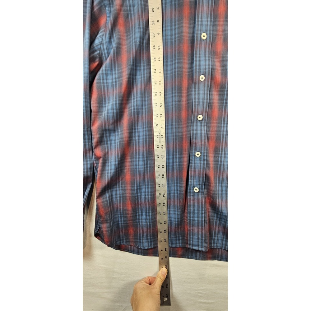 Duck Head Mens Large Plaid Button Down Shirt Blue Red Cotton Casual - Picture 6 of 6
